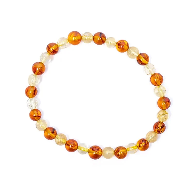 Armband amber/citrien elastisch