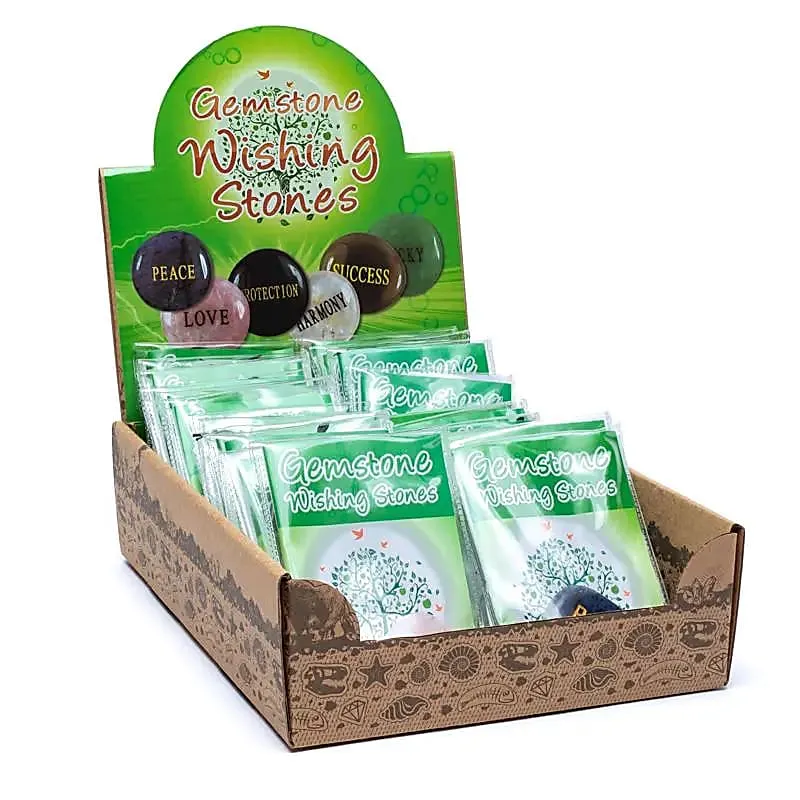 Wens edelsteen display met 24 stuks