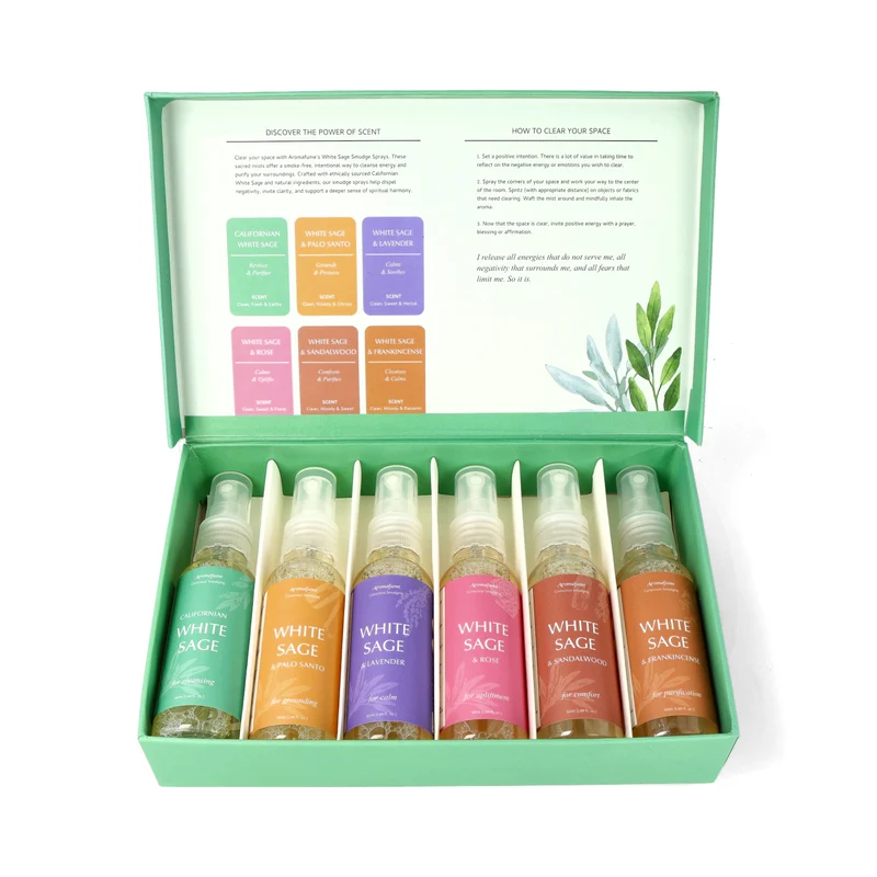 Witte salie smudge spray set van 6 Aromafume