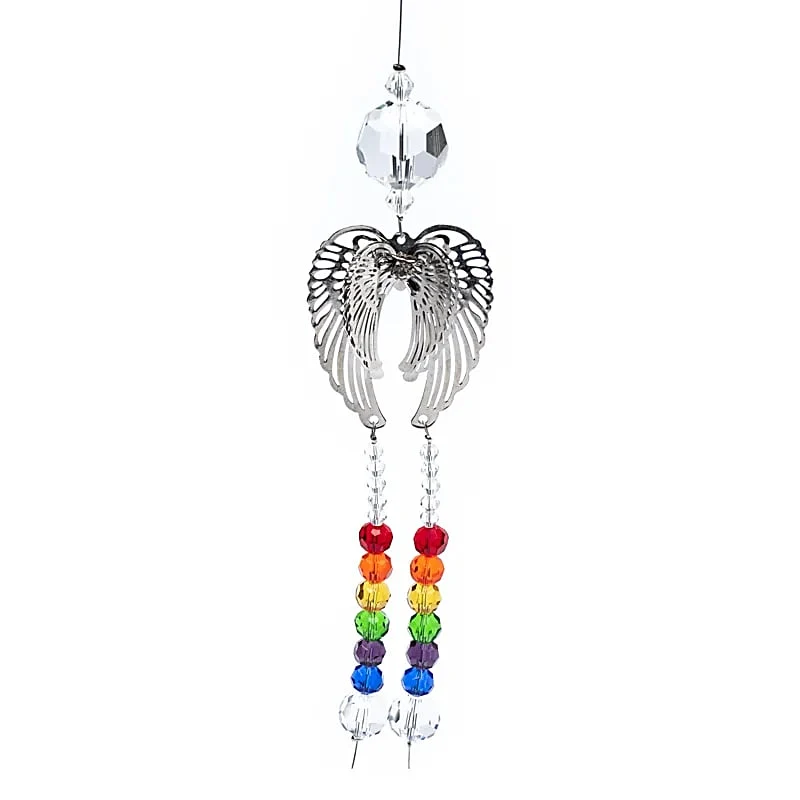 Engelenvleugels met kristal & regenboogketting