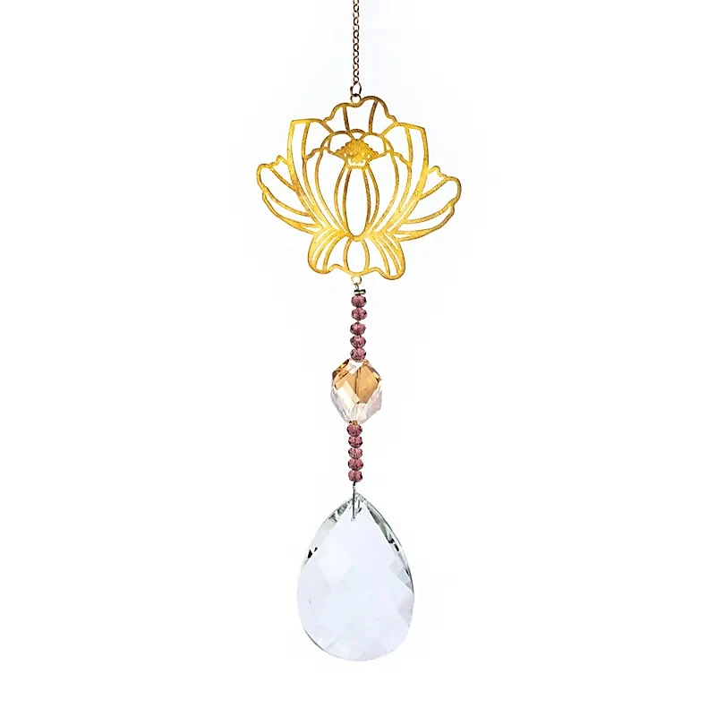Kristaldruppel wit met lotus