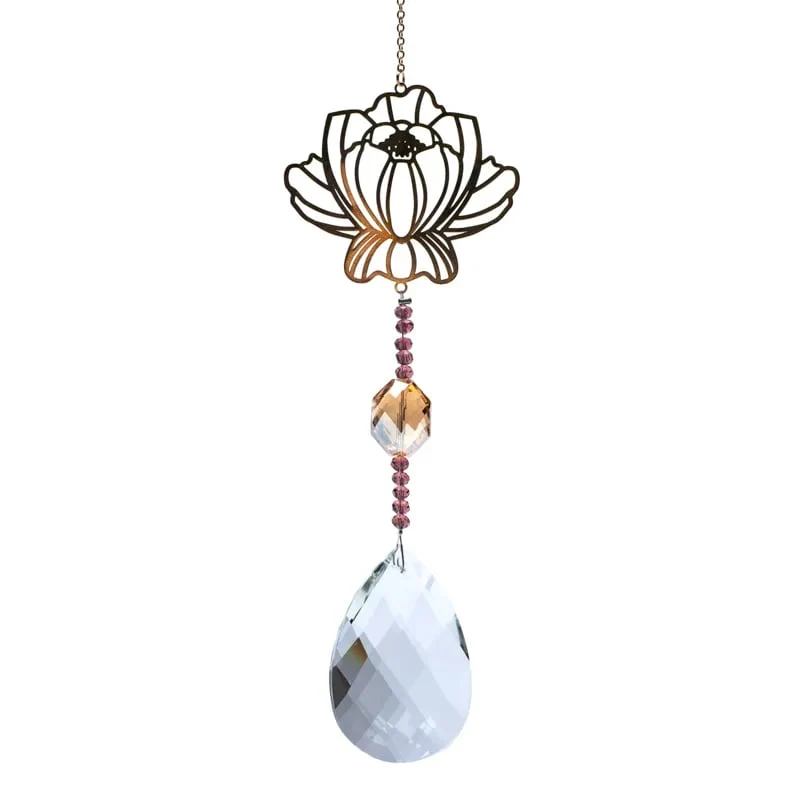 Kristaldruppel wit met lotus