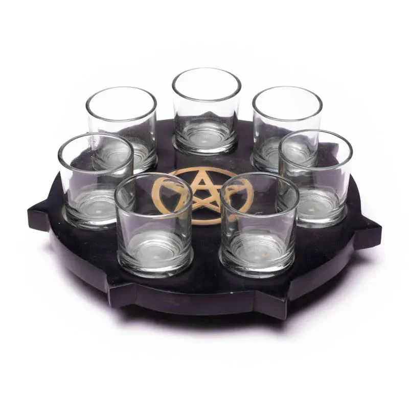 Sfeerlichthouder Pentagram zwart zeepsteen