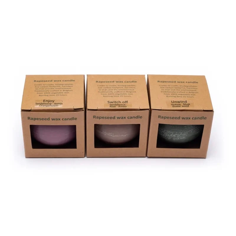 Koolzaadwas eco bolkaarsen set