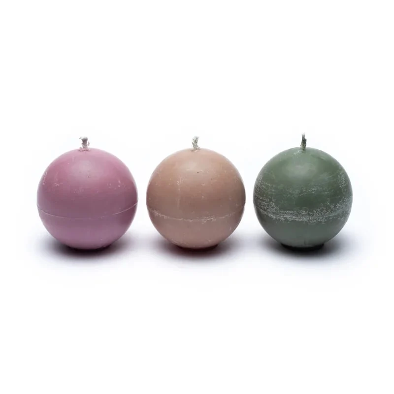 Koolzaadwas eco bolkaarsen set
