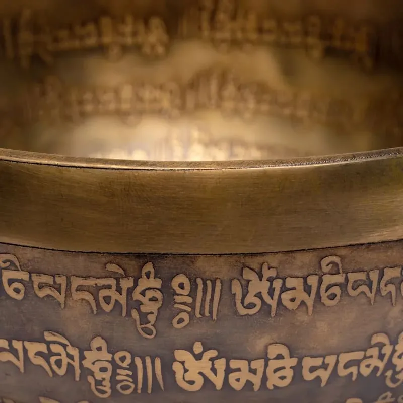 Klankschaal Tibet gegraveerd