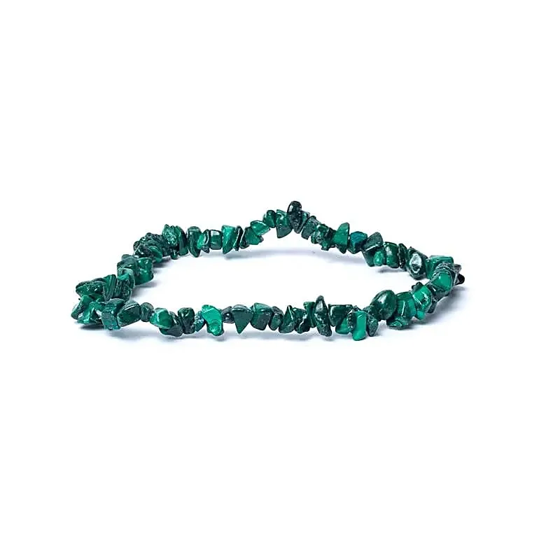 Armband malachiet chips elastisch