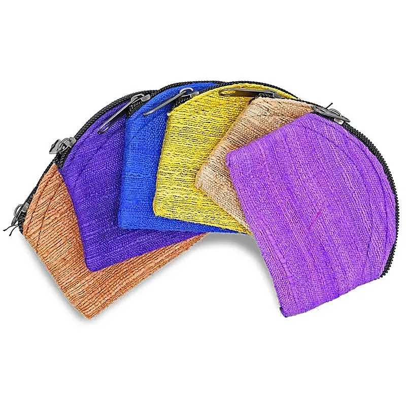 Tasjes ruwe zijde assorti kleuren met rits