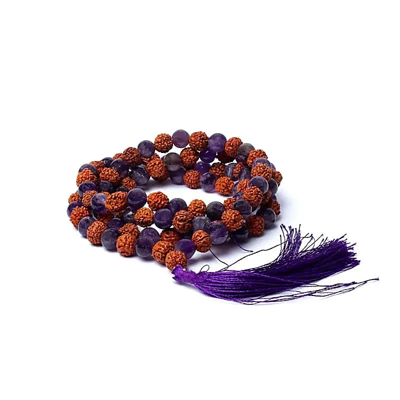 Mala rudraksha / amethist