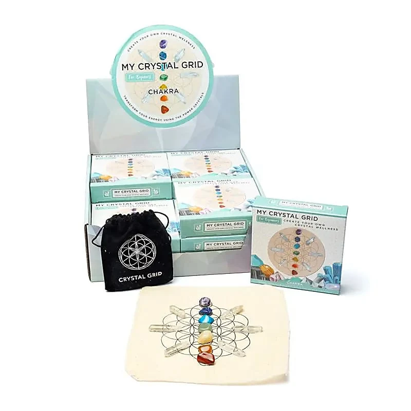 Edelsteen raster Chakra display
