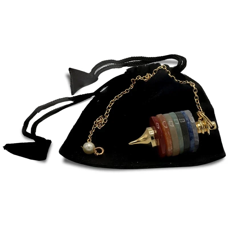 Pendel met ringen chakrakleuren groot