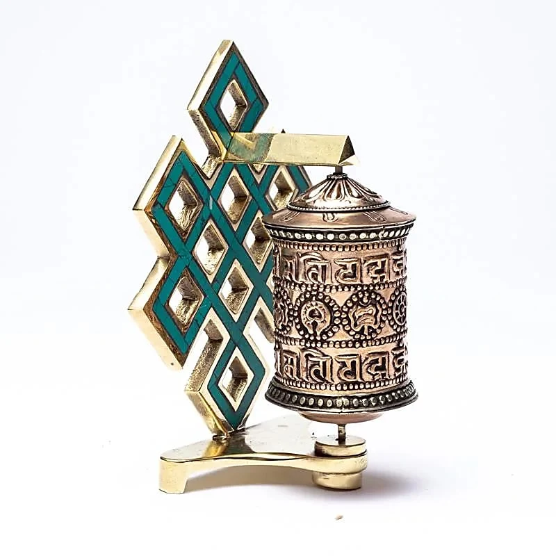 Gebedsmolen oneindige knoop + OMPMH mantra
