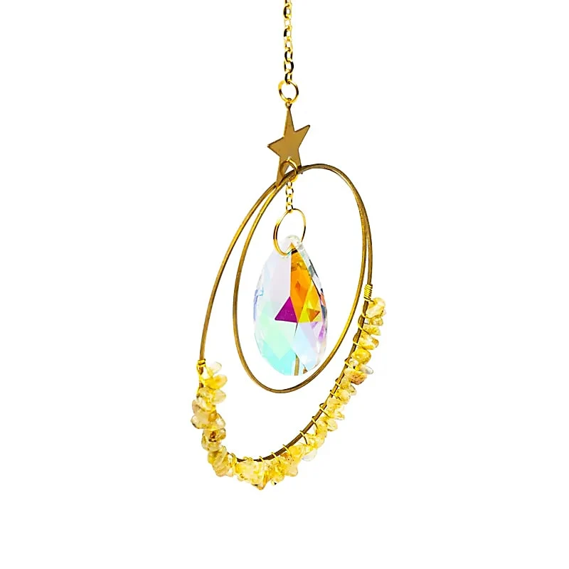 Suncatcher met ster, kristal en citrien