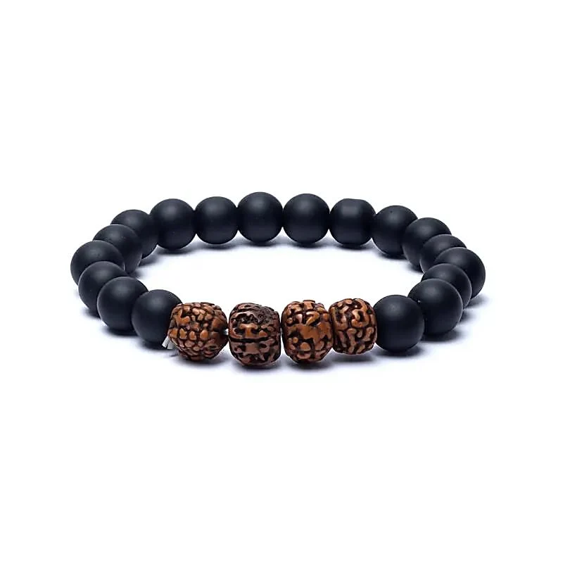 Armband rudraksha / zwarte onyx