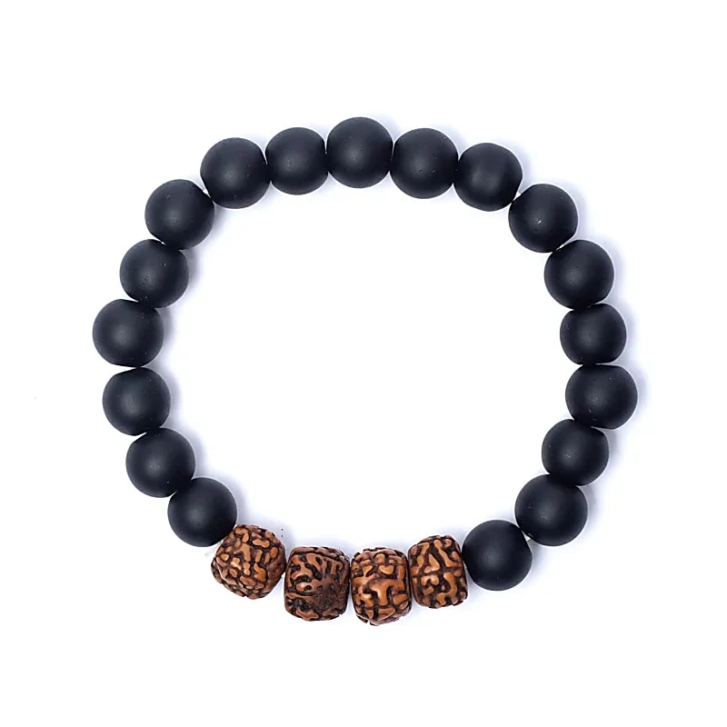 Armband rudraksha / zwarte onyx