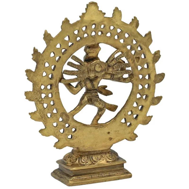 Shiva Nataraja messing dubbele ring goudkleurig