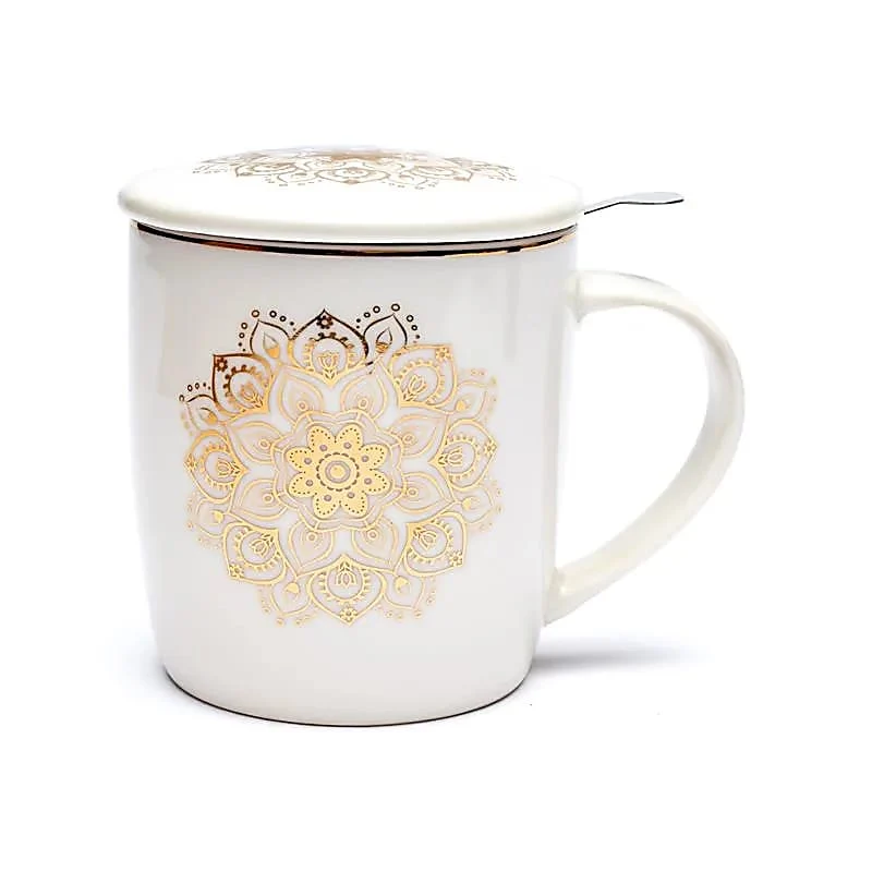 Theemok set Mandala wit