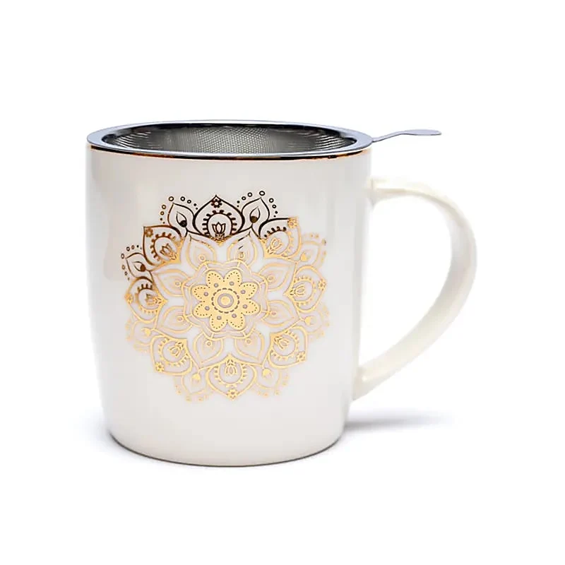 Theemok set Mandala wit