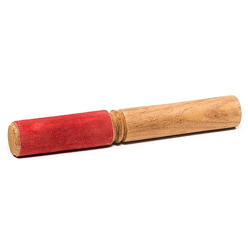 Klankschaal aanstrijkhout met suède rood