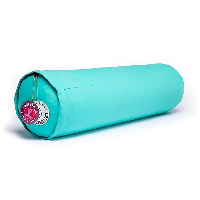 Bolster rond turquoise biokatoen