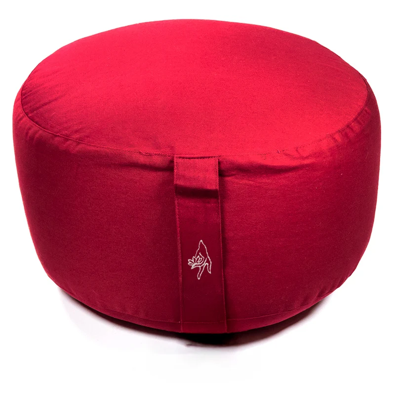 Meditatiekussen rood extra hoog biokatoen
