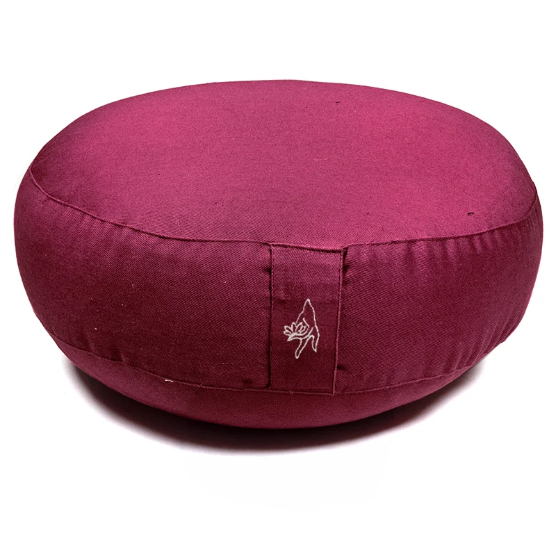 Meditatiekussen aubergine lager model biokatoen