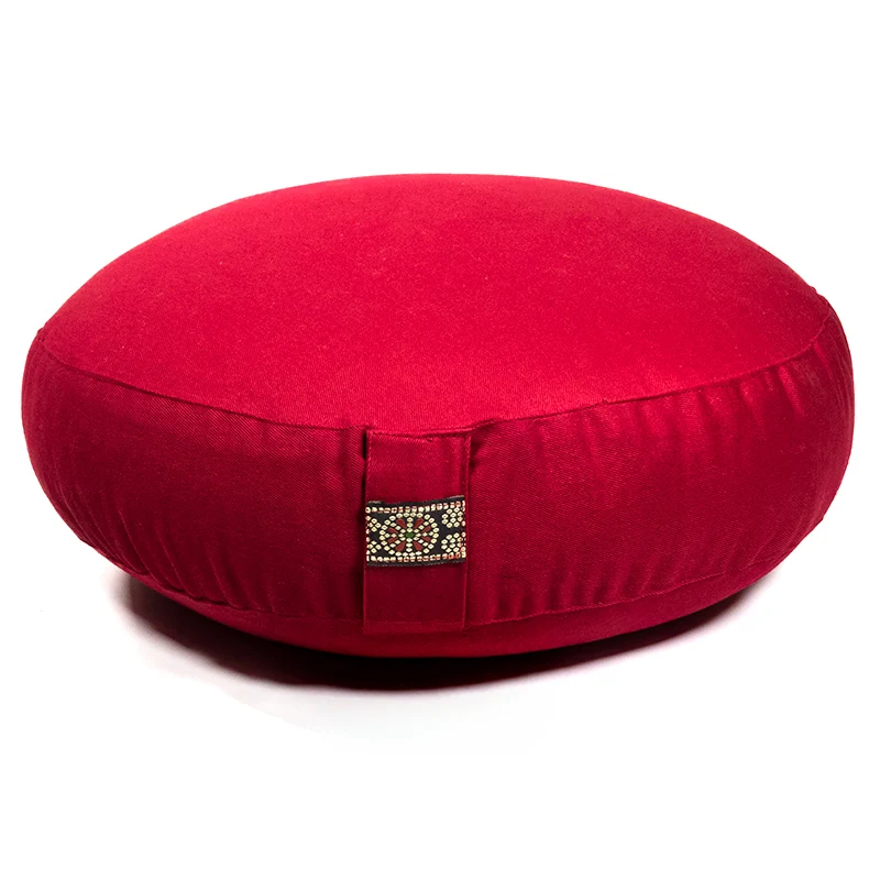 Meditatiekussen rood lager model biokatoen