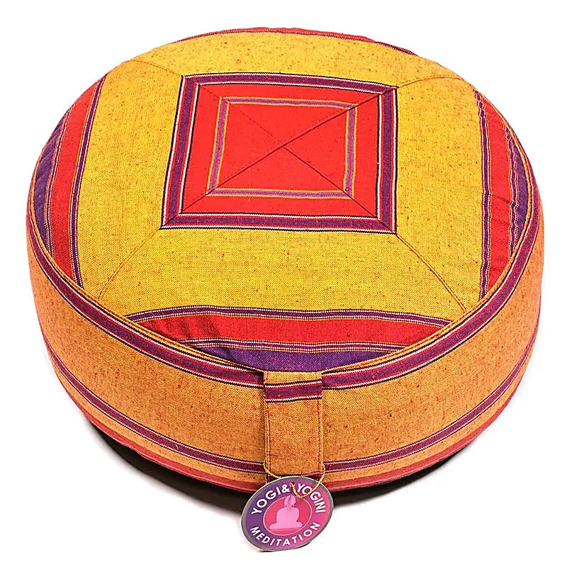 Meditatiekussen rood/oranje patroon multi