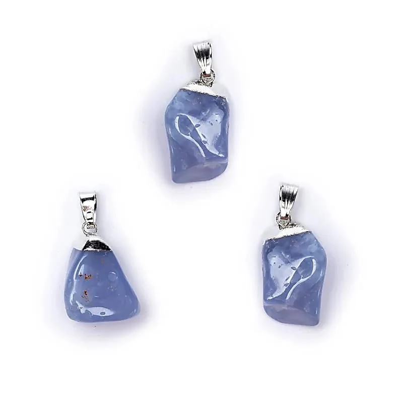 Chalcedoon edelsteenhanger met oog en kapje