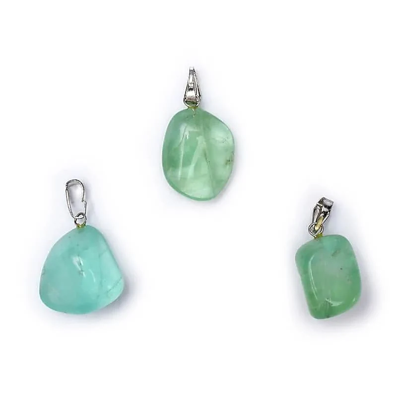 Groene fluoriet edelsteenhanger met geboord oog