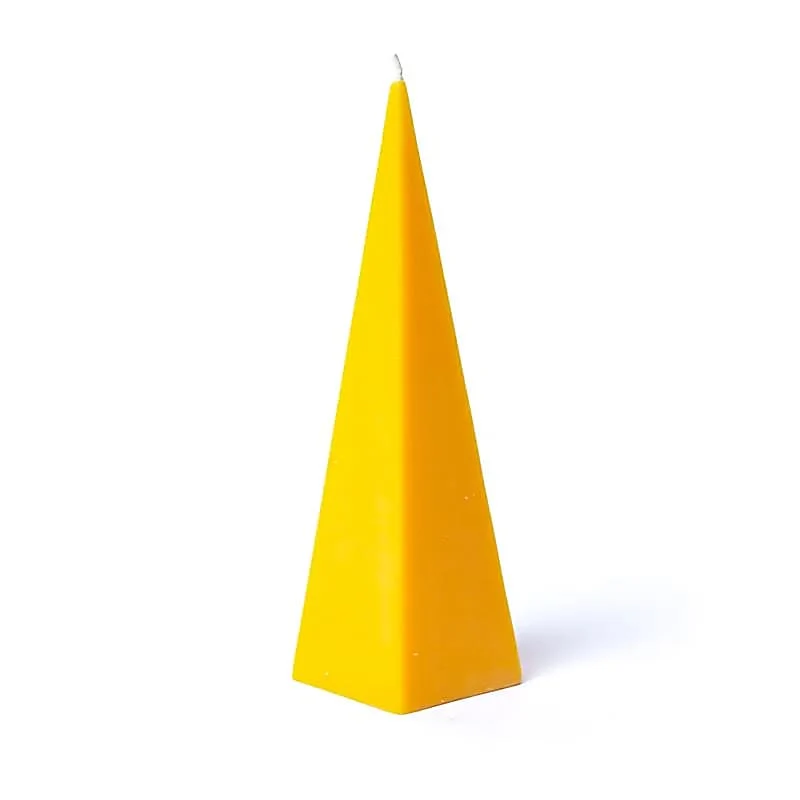 Piramide kaars geel geurloos