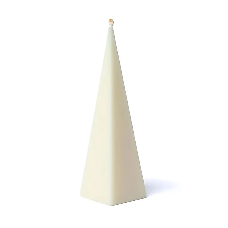 Piramide kaars gebroken wit geurloos