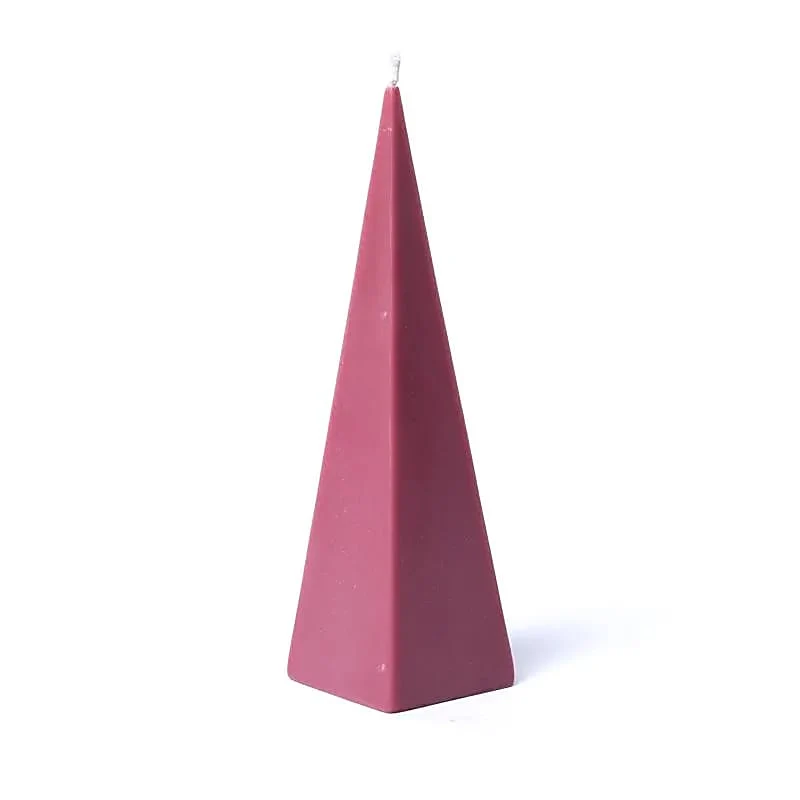 Piramide kaars oudroze geurloos