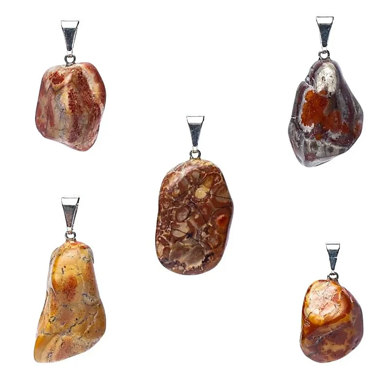 Vogeloog jaspis edelsteenhanger met geboord oogje