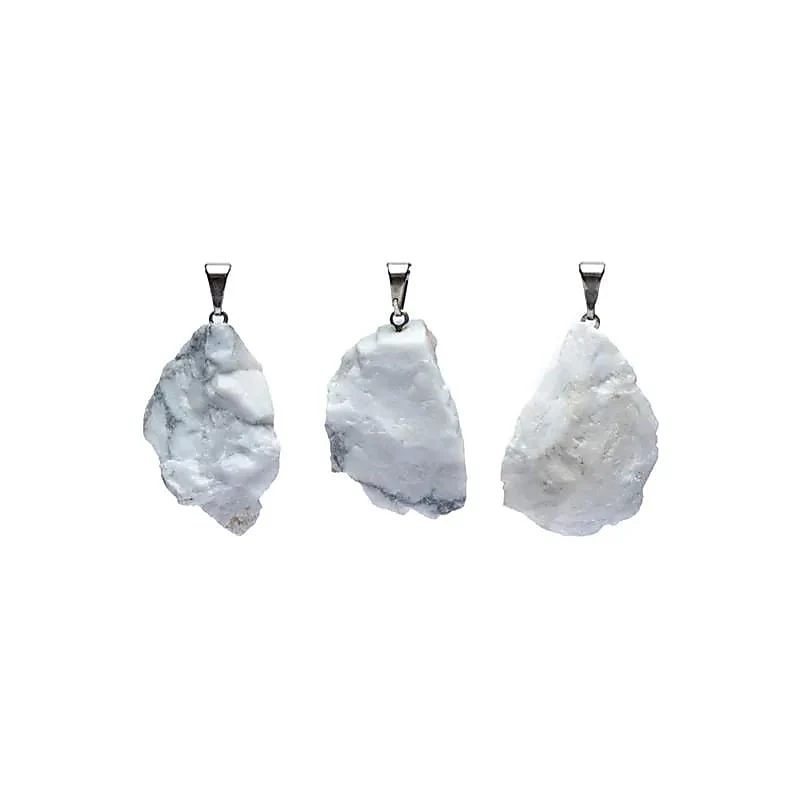 Witte howliet ruw edelsteenhanger