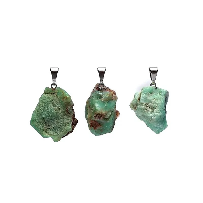 Chrysopraas ruw edelsteenhanger