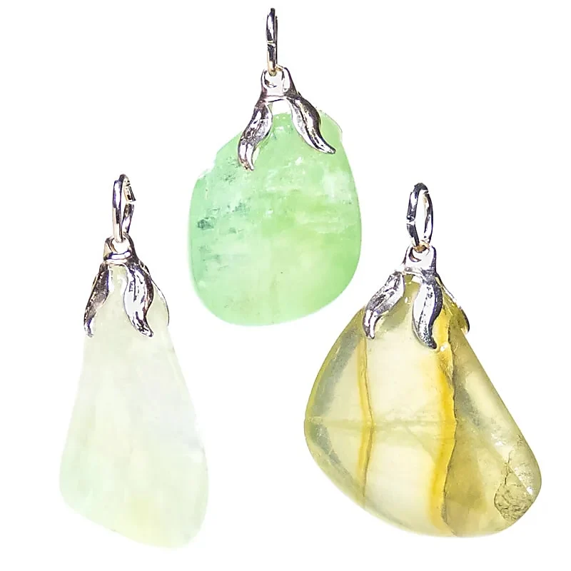 Groene calciet edelsteenhanger