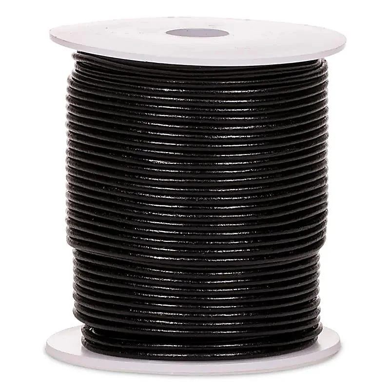 Rundleer koord zwart 50 meter