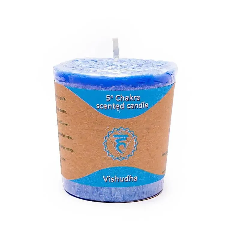 Votief geurkaarsje 5e chakra