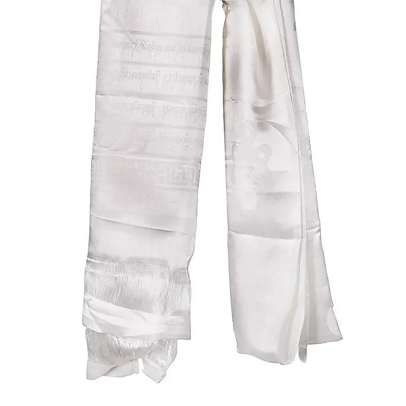 Tibetaanse luxe Katha sjaal wit XL