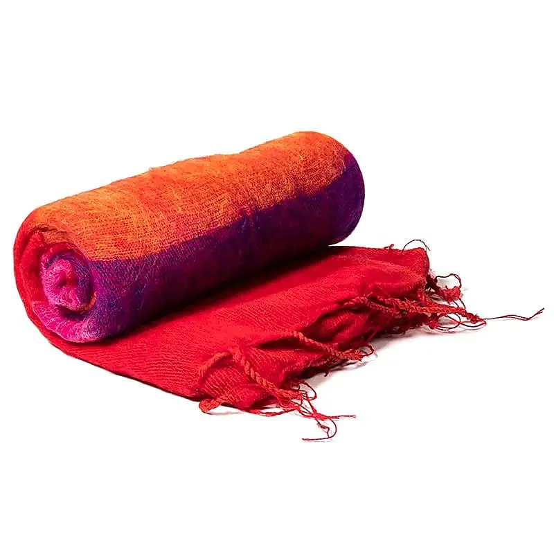 Meditatie omslagdoek rood met strepen