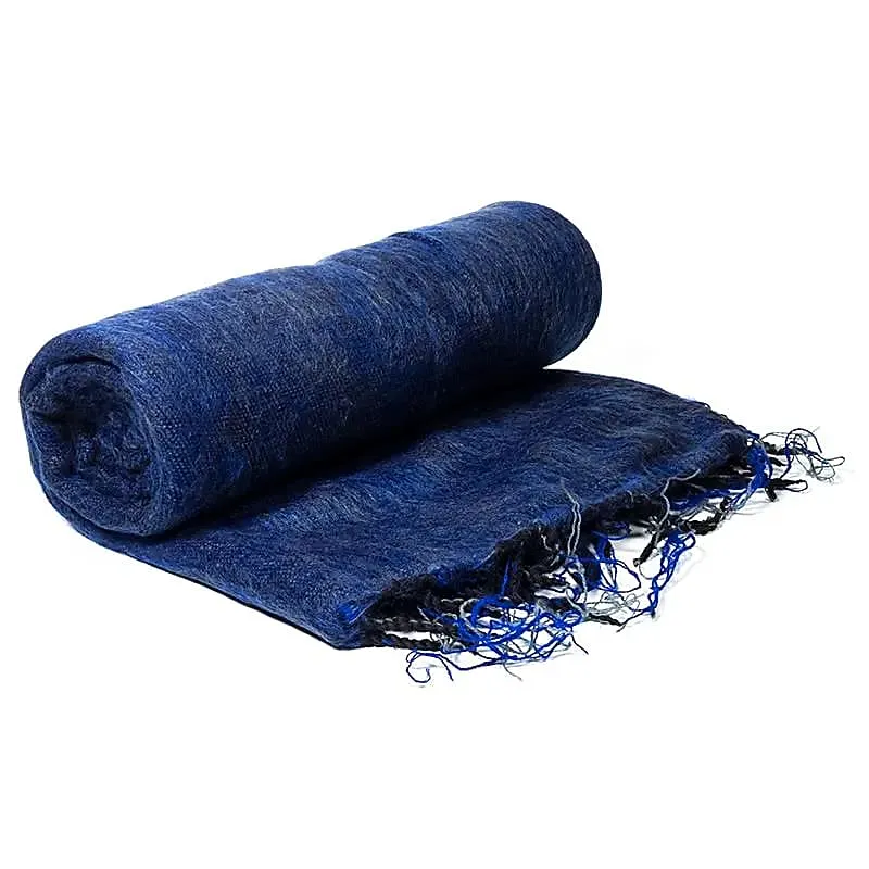 Meditatie omslagdoek effen donkerblauw
