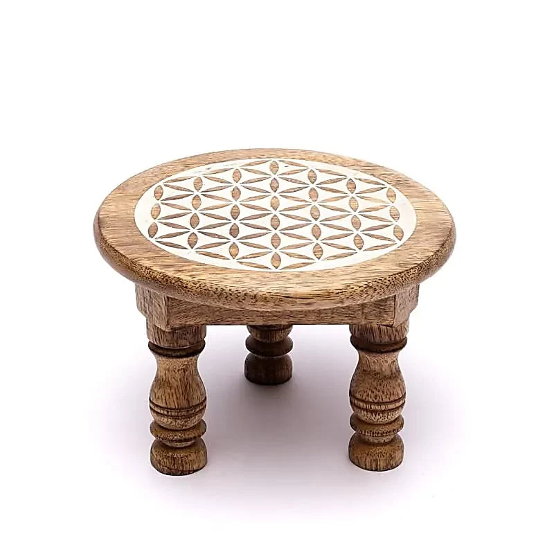 Altaartafeltje rond Bloem des Levens motief whitewash