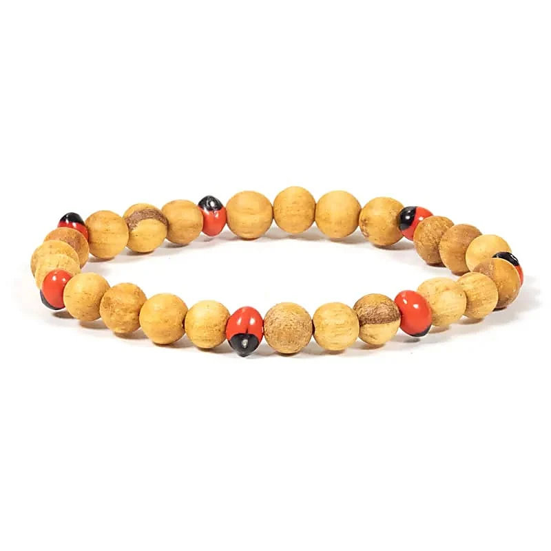 Palo Santo armband + huayruro kralen elastisch