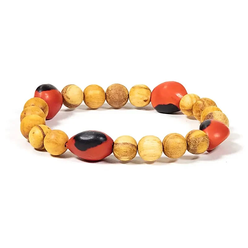 Palo Santo armband + 4 huayruro kralen elastisch