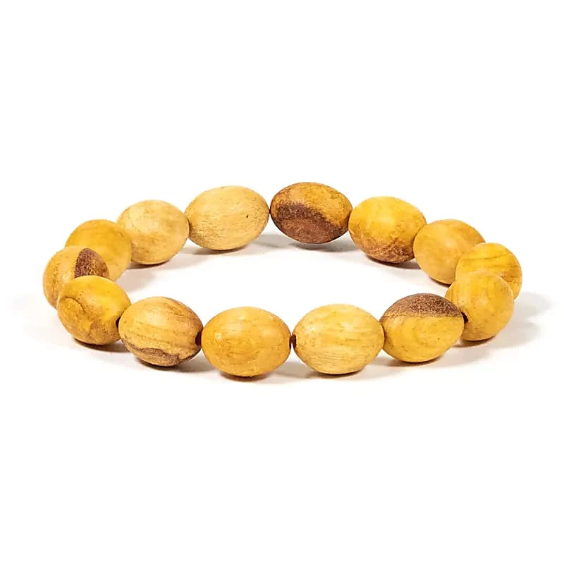 Palo Santo armband ovale kralen elastisch