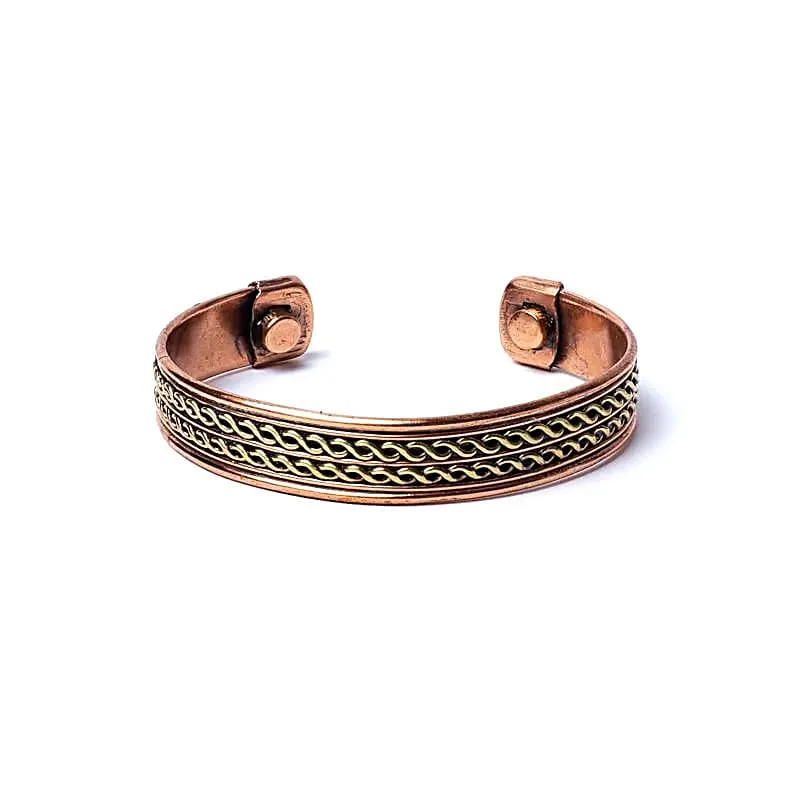 Armband koper double helix magnetisch