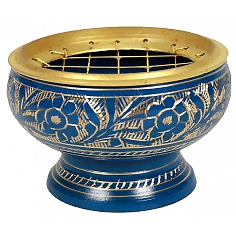 Wierookbrander messing blauw