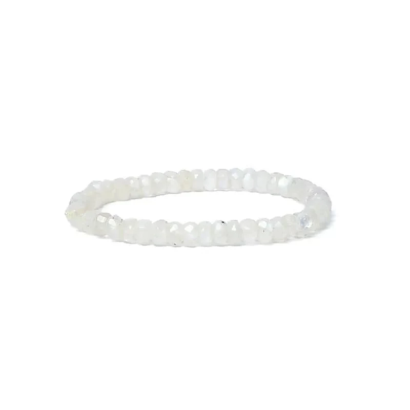 Armband regenboog maansteen facet AA kwaliteit elastisch