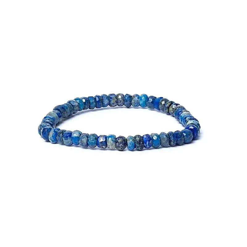 Armband lapis lazuli facet AA kwaliteit elastisch